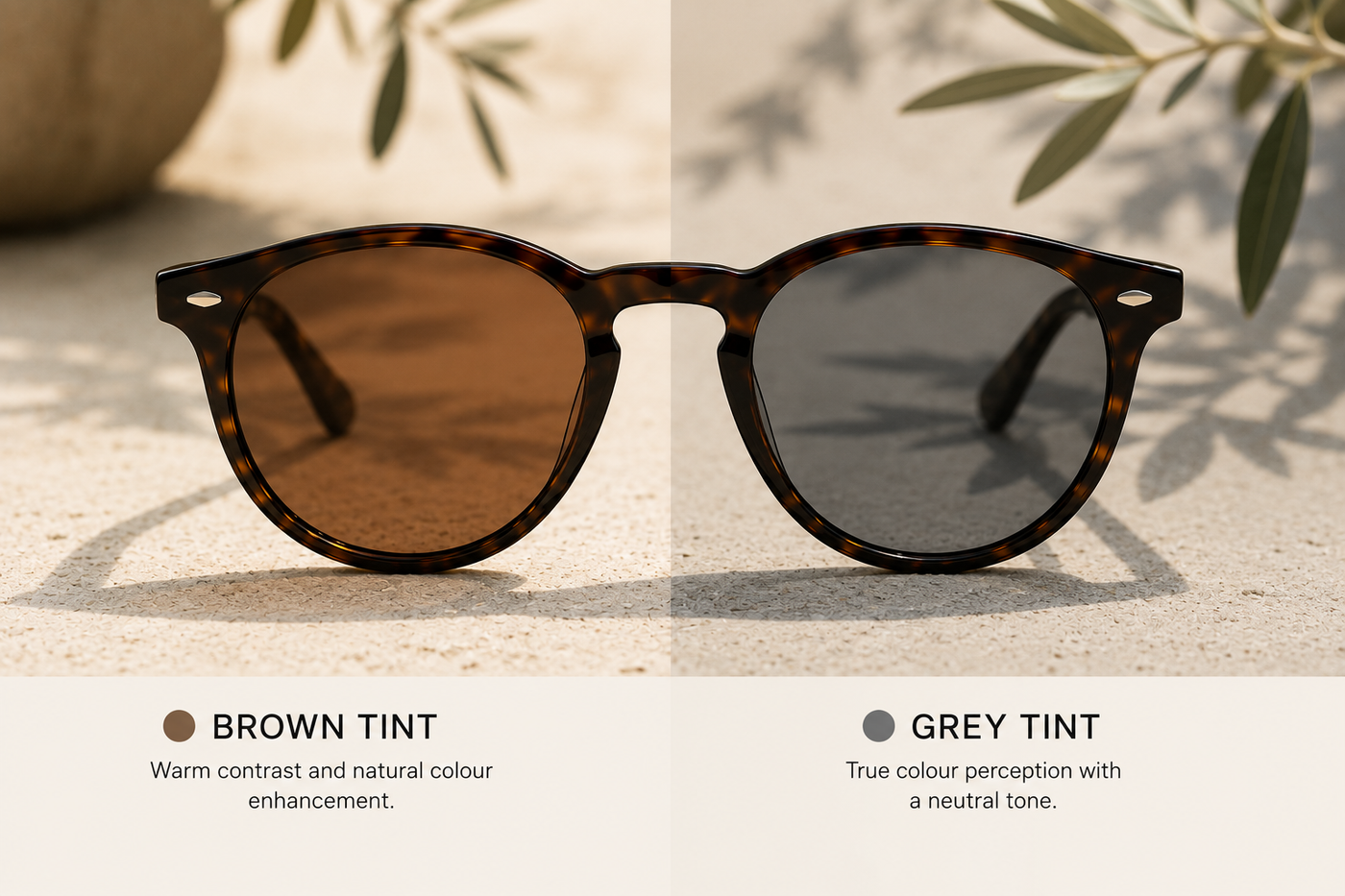 View through standard tinted sunglasses