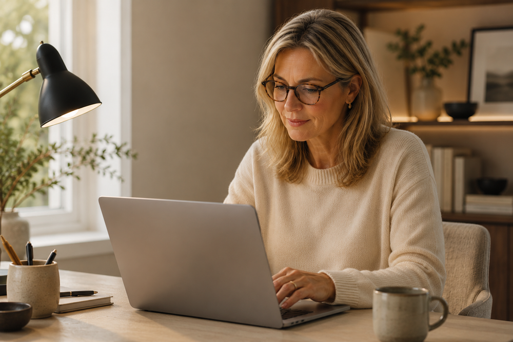 Comfortable intermediate vision at a computer