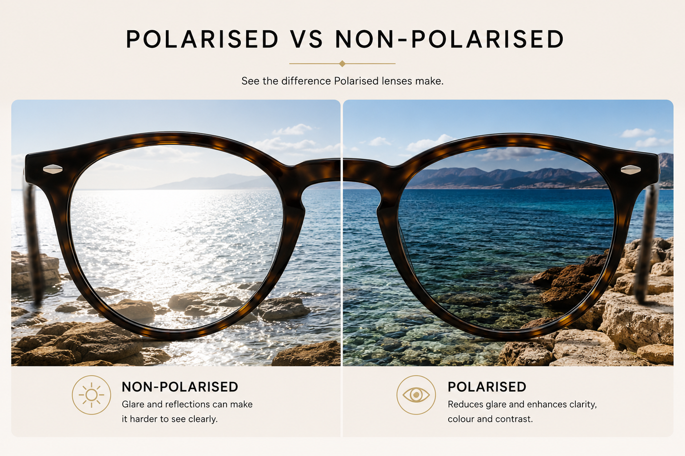 View through polarised sunglasses with reduced glare